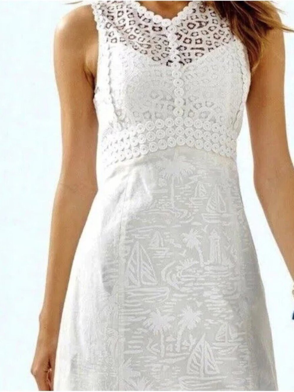 NWT Lilly Pulitzer Leigh Shift Dress - Resort White Seacret Island - Size 14
